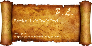 Perka Lénárd névjegykártya